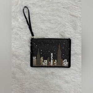 Kate Spade Black and Gold Skyline Wristlet